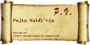 Pejts Valéria névjegykártya